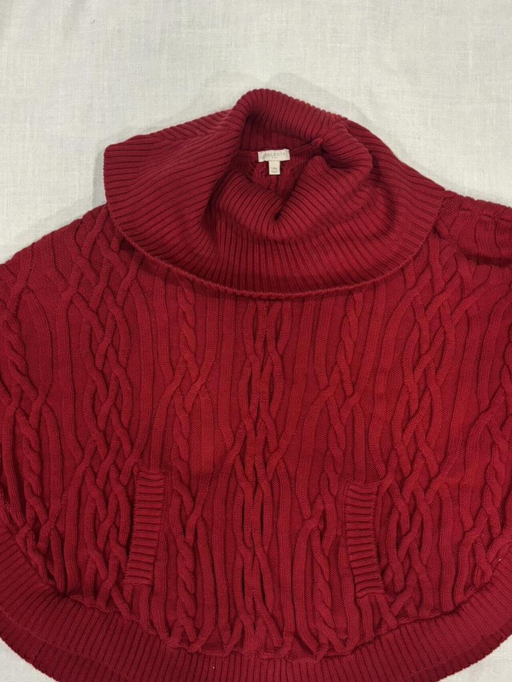 vintage Talbot Red Knit Poncho sweater, perfect condition
